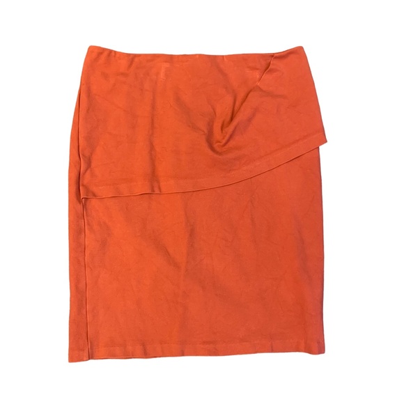 CAbi Overlay Pencil Skirt #3099 sz 8 Orange Rust 3637 - Picture 2 of 9